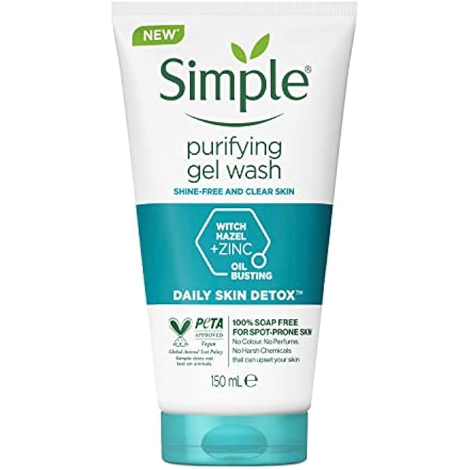 simple DAILY SKIN DETOX PURIFYING FACIAL WASH, 150ML 2 PACK - Image 3